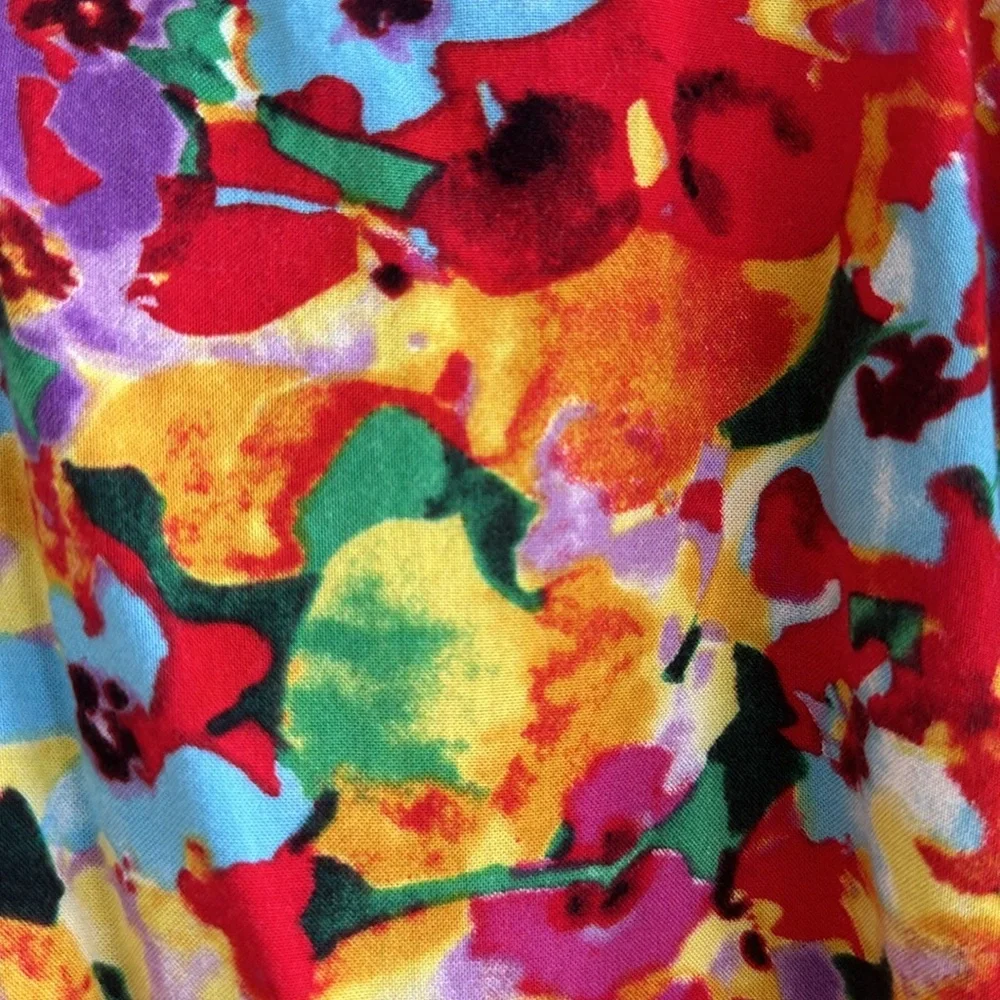 CAbi top with pretty multicolor floral print and  racerback. - Picture 2 of 4